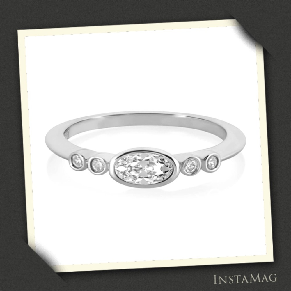 MELINDA MARIA Oval CZ Ring